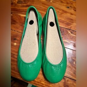 Tieks Clover Green Leather Ballet Flats